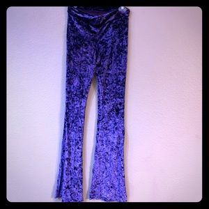 Crushed velvet stretch bell bottoms purple!